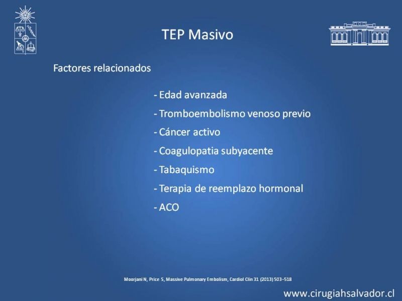 Diapositiva 8 de TEP Masivo: Diagnóstico y manejo