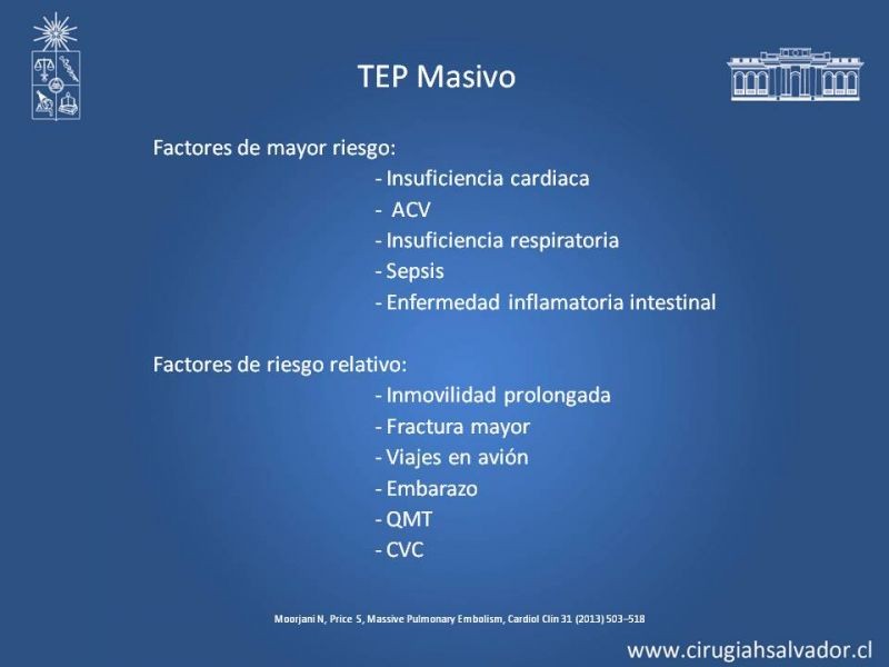 Diapositiva 9 de TEP Masivo: Diagnóstico y manejo