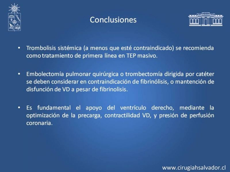 Diapositiva 35 de TEP Masivo: Diagnóstico y manejo