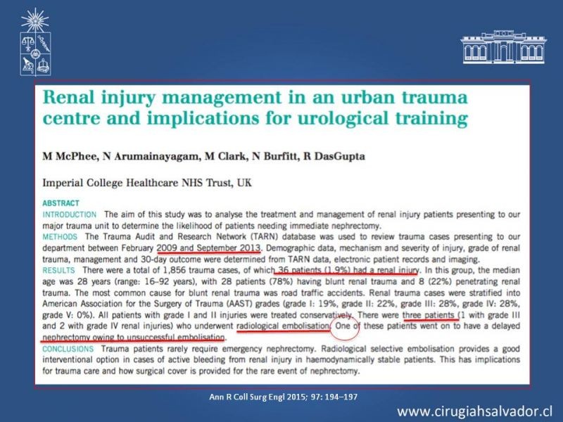 Diapositiva 23 de Manejo Quirúrgico del Trauma Renal