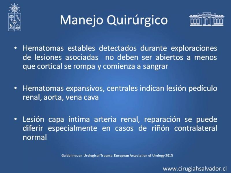 Diapositiva 13 de Manejo Quirúrgico del Trauma Renal