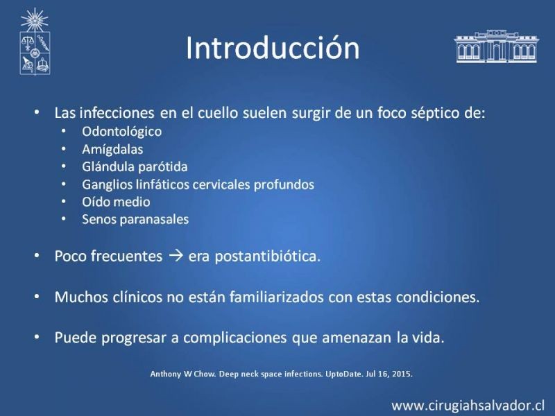 Diapositiva 1 de Absceso cervical y vías de abordaje