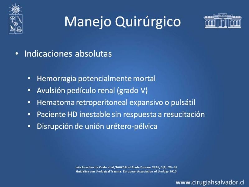 Diapositiva 9 de Manejo Quirúrgico del Trauma Renal