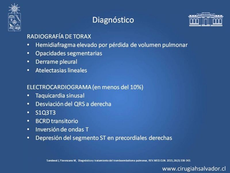 Diapositiva 15 de TEP Masivo: Diagnóstico y manejo