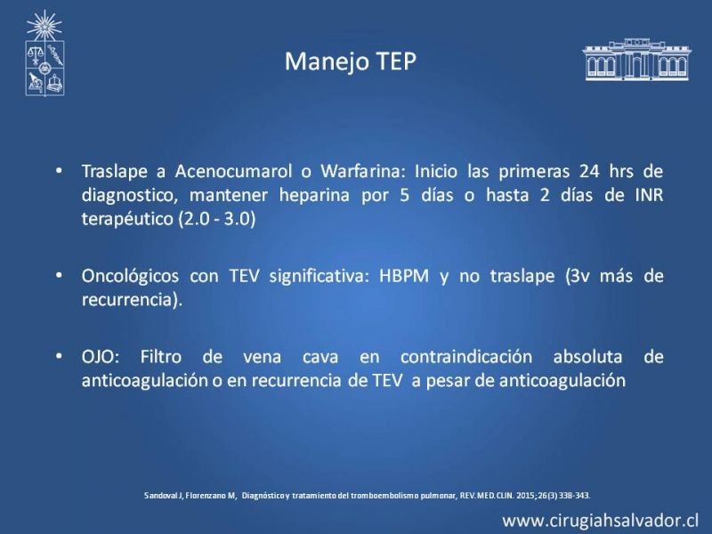 Diapositiva 27 de TEP Masivo: Diagnóstico y manejo