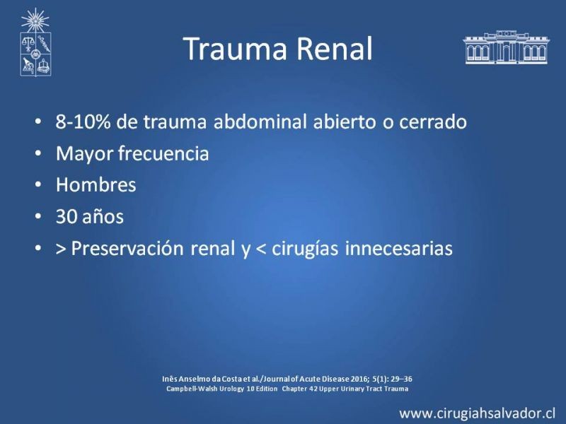 Diapositiva 1 de Manejo Quirúrgico del Trauma Renal