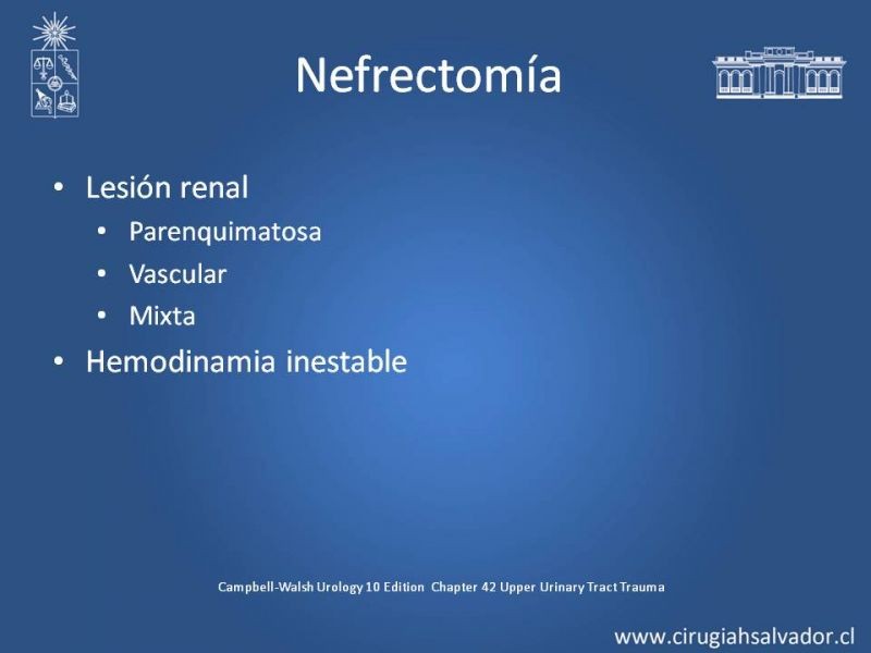 Diapositiva 20 de Manejo Quirúrgico del Trauma Renal