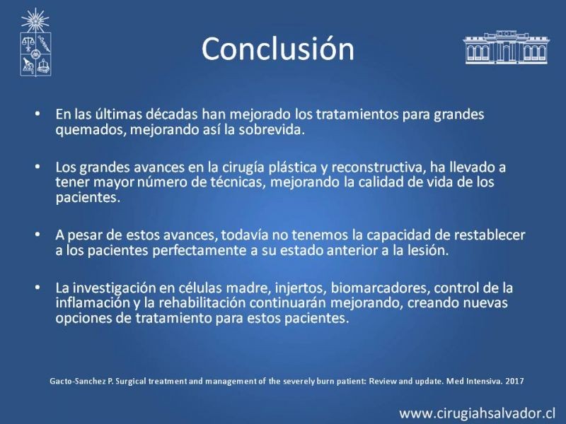 Diapositiva 30 de Manejo Quirúrgico del Gran Quemado