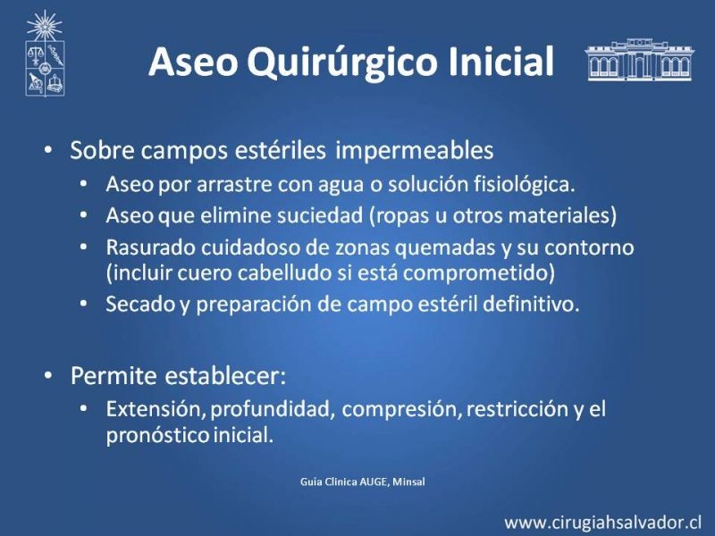 Diapositiva 10 de Manejo Quirúrgico del Gran Quemado