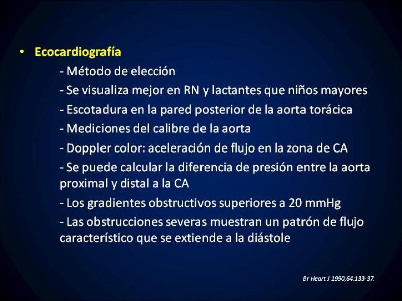 Diapositiva 11 de Coartación Aortica