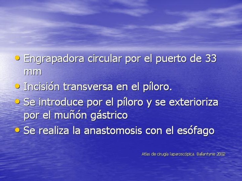 Diapositiva 32 de Gastrectomía Laparoscópica Pt. II