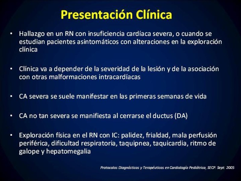 Diapositiva 5 de Coartación Aortica