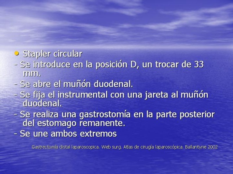 Diapositiva 18 de Gastrectomía Laparoscópica Pt. II