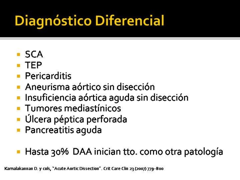 Diapositiva 18 de Disección de Aorta Torácica