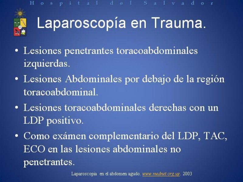 Diapositiva 13 de Laparoscopía Diagnóstica