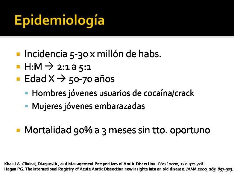 Diapositiva 2 de Disección de Aorta Torácica
