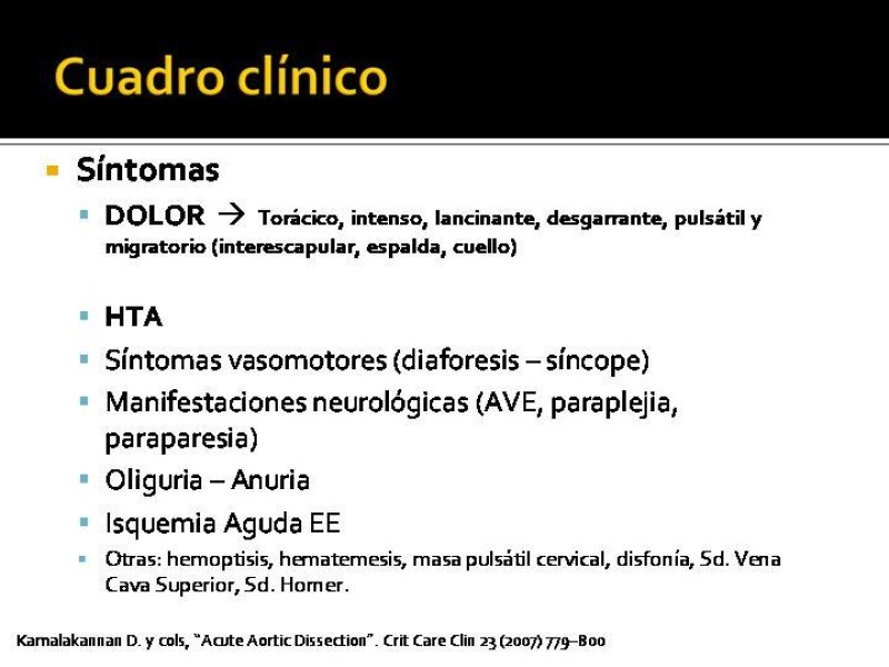 Diapositiva 14 de Disección de Aorta Torácica