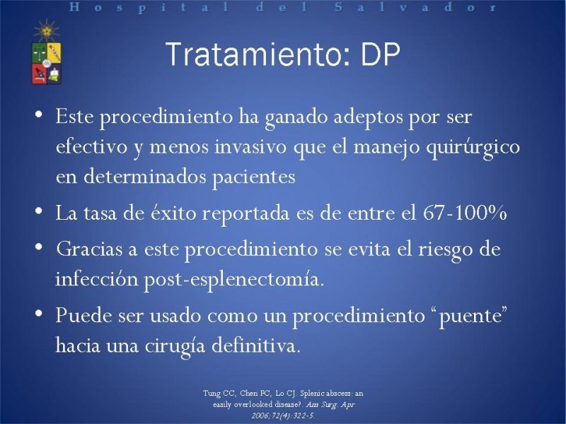Diapositiva 18 de Abscesos Esplénicos