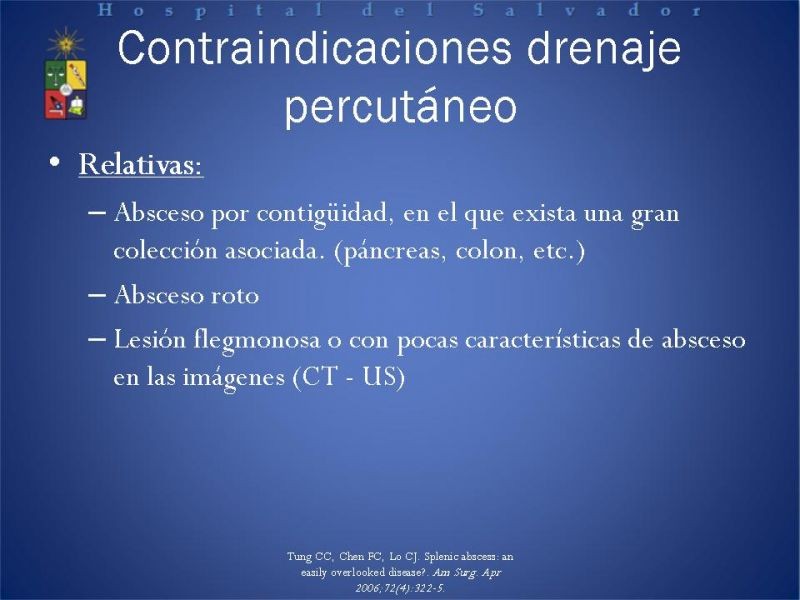 Diapositiva 20 de Abscesos Esplénicos