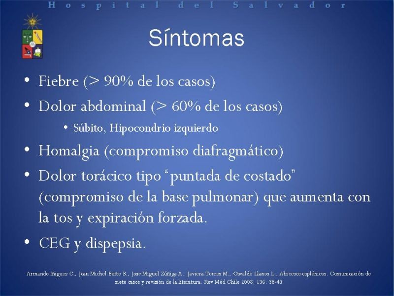 Diapositiva 11 de Abscesos Esplénicos