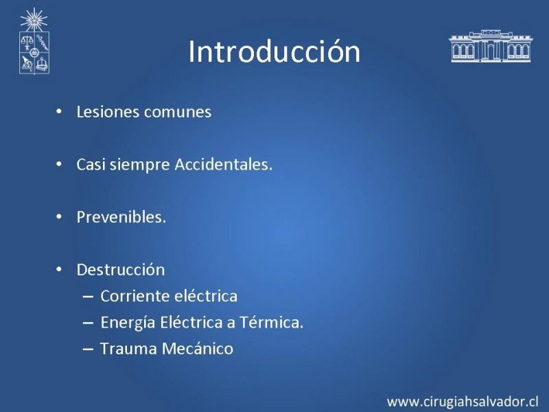 Diapositiva 1 de Lesiones Eléctricas Severas