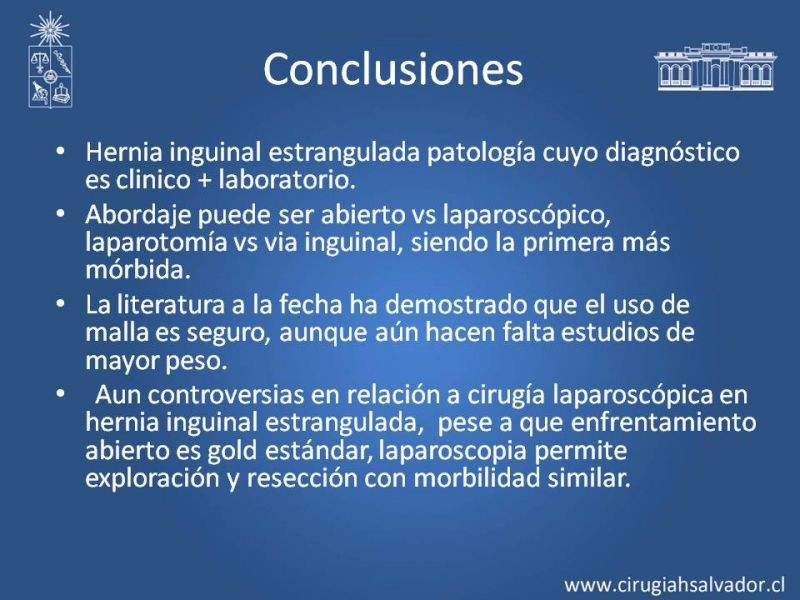 Diapositiva 17 de Enfrentamiento de la Hernia Inguinal Estrangulada