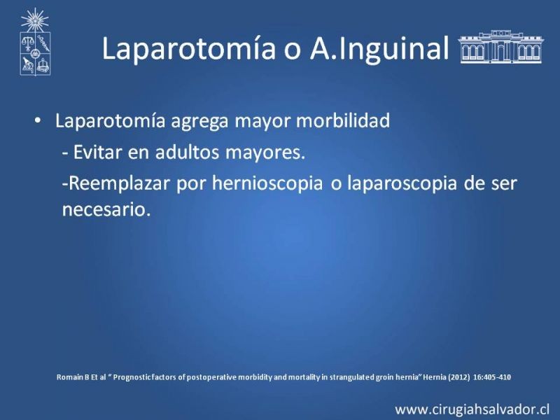 Diapositiva 14 de Enfrentamiento de la Hernia Inguinal Estrangulada