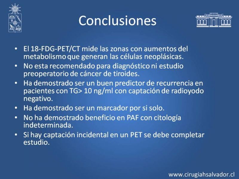Diapositiva 14 de Utilidad de PET en cáncer de tiroides