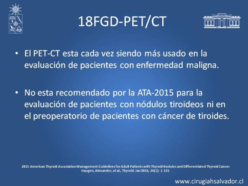 Diapositiva 6 de Utilidad de PET en cáncer de tiroides