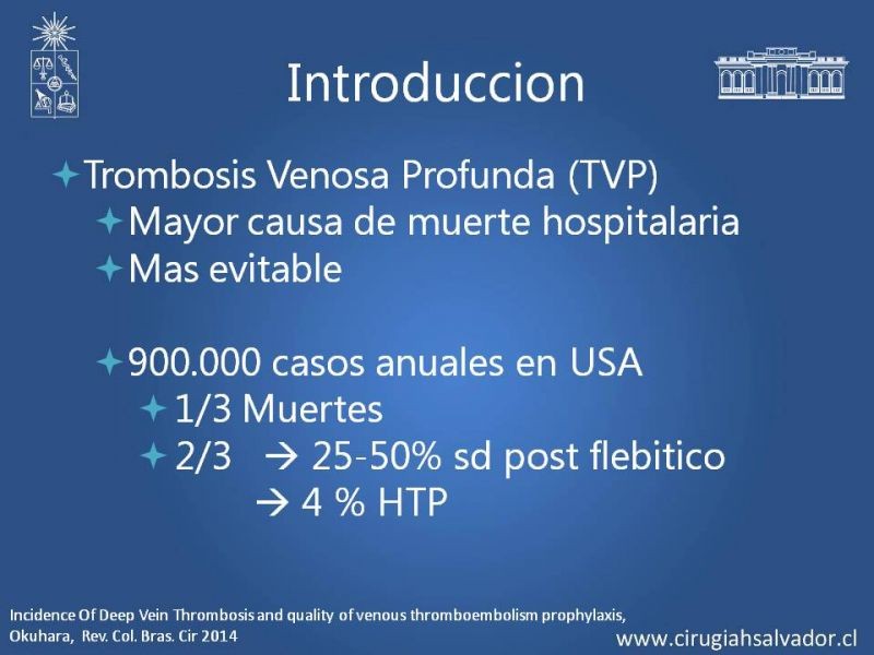 Diapositiva 1 de Profilaxis de Trombo-embolismo peri-operatorio