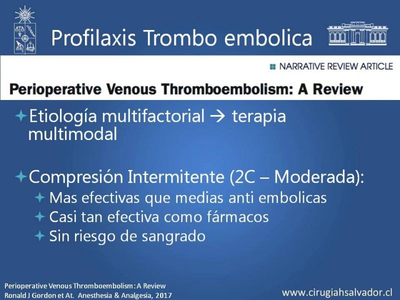 Diapositiva 16 de Profilaxis de Trombo-embolismo peri-operatorio