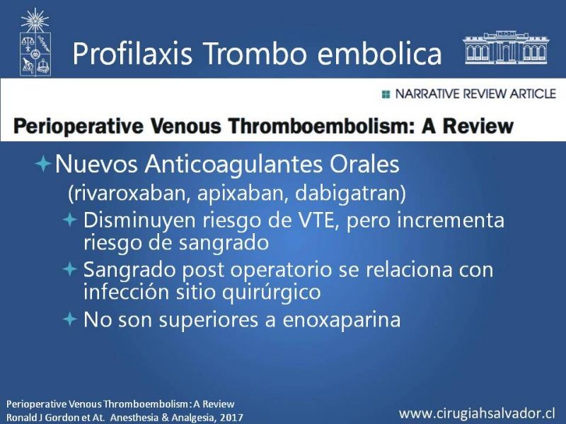 Diapositiva 18 de Profilaxis de Trombo-embolismo peri-operatorio