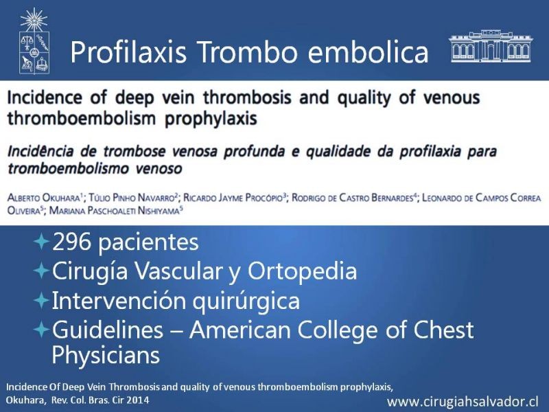 Diapositiva 4 de Profilaxis de Trombo-embolismo peri-operatorio