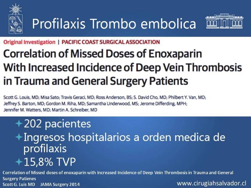 Diapositiva 7 de Profilaxis de Trombo-embolismo peri-operatorio