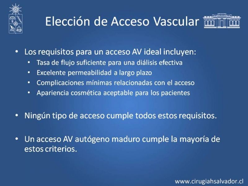 Diapositiva 6 de Acceso vasculares para Hemodiálisis