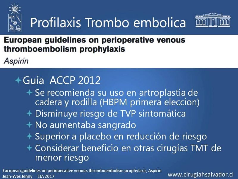 Diapositiva 21 de Profilaxis de Trombo-embolismo peri-operatorio