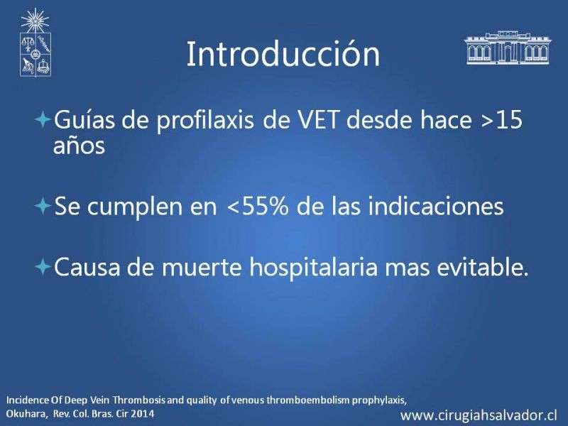 Diapositiva 3 de Profilaxis de Trombo-embolismo peri-operatorio