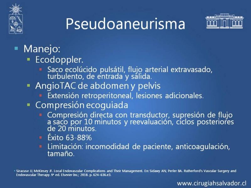 Diapositiva 13 de Complicaciones postoperatorias de abordajes quirúrgicos vasculares