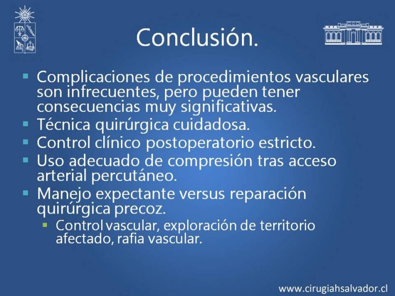 Diapositiva 20 de Complicaciones postoperatorias de abordajes quirúrgicos vasculares