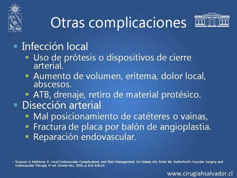 Diapositiva 19 de Complicaciones postoperatorias de abordajes quirúrgicos vasculares
