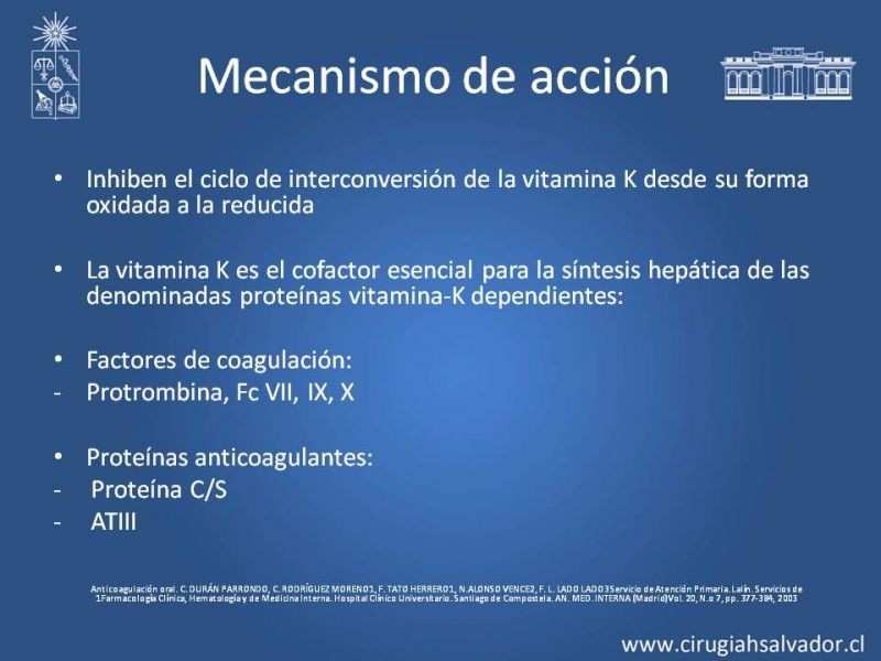 Diapositiva 14 de Anticoagulantes tradicionales y nuevos