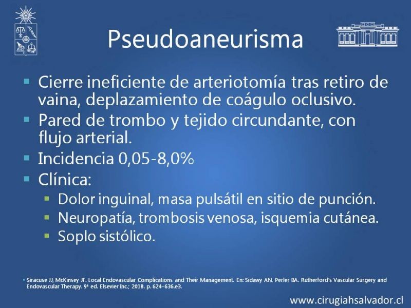 Diapositiva 12 de Complicaciones postoperatorias de abordajes quirúrgicos vasculares