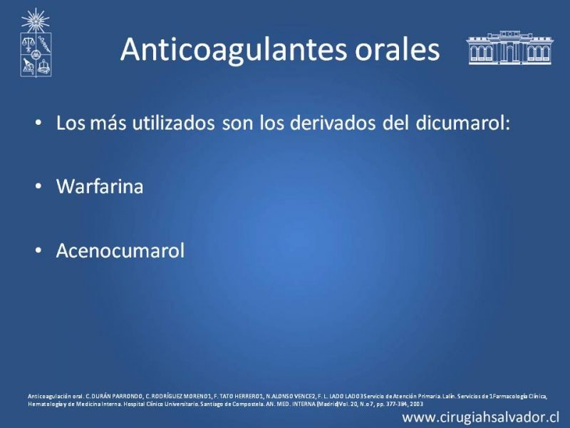 Diapositiva 13 de Anticoagulantes tradicionales y nuevos