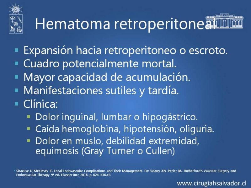 Diapositiva 6 de Complicaciones postoperatorias de abordajes quirúrgicos vasculares