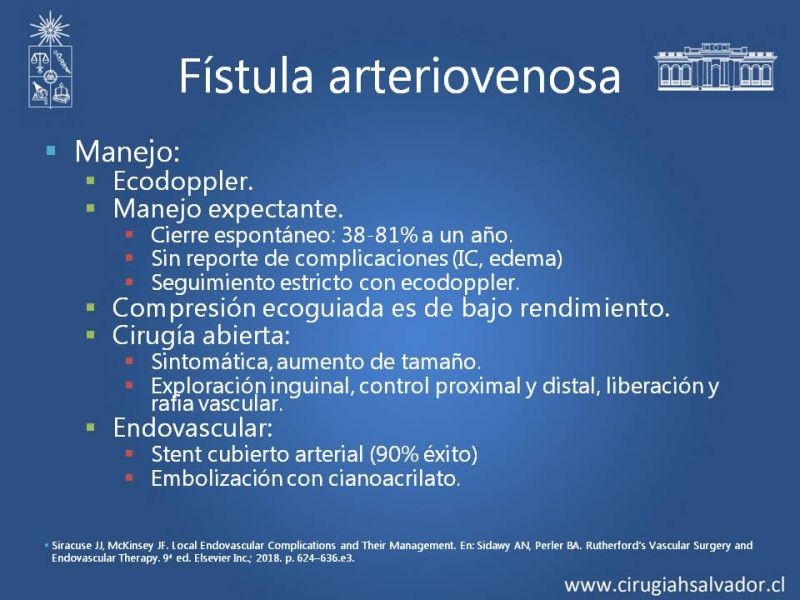 Diapositiva 10 de Complicaciones postoperatorias de abordajes quirúrgicos vasculares