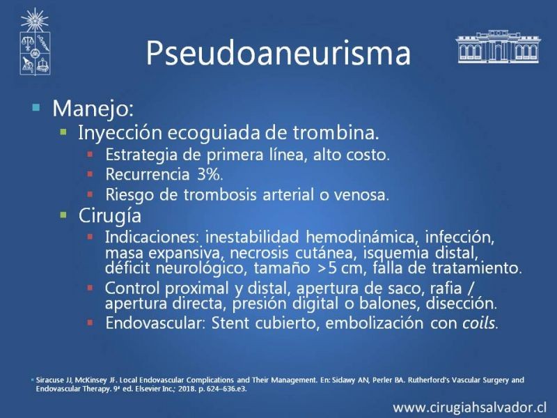 Diapositiva 15 de Complicaciones postoperatorias de abordajes quirúrgicos vasculares