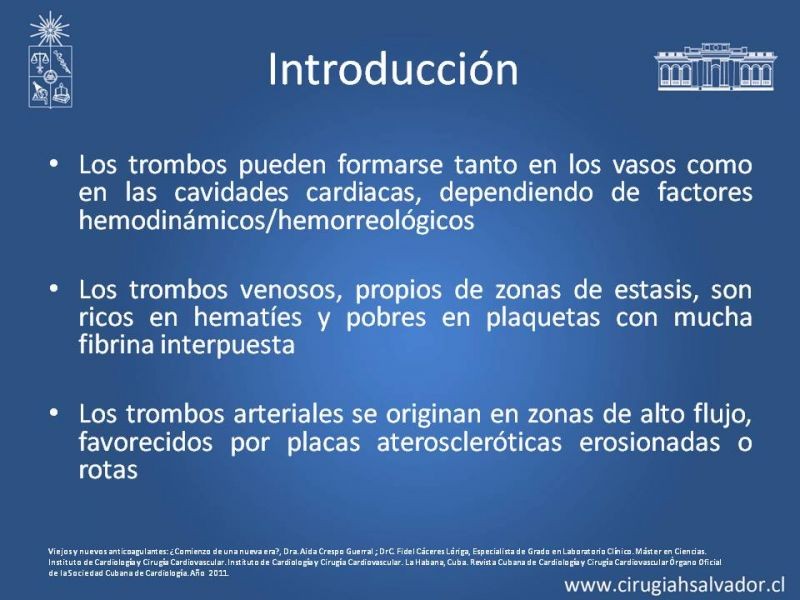 Diapositiva 1 de Anticoagulantes tradicionales y nuevos