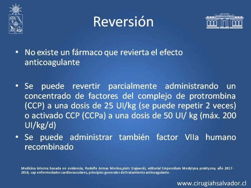 Diapositiva 26 de Anticoagulantes tradicionales y nuevos