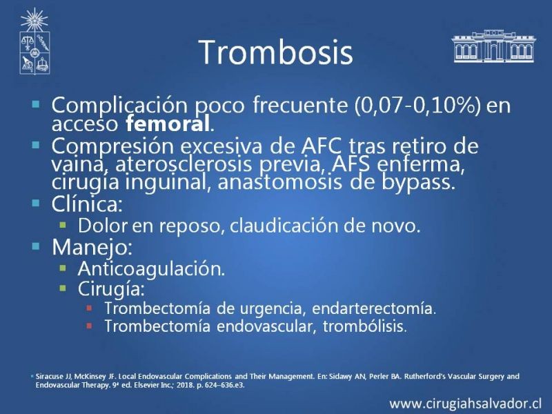 Diapositiva 16 de Complicaciones postoperatorias de abordajes quirúrgicos vasculares