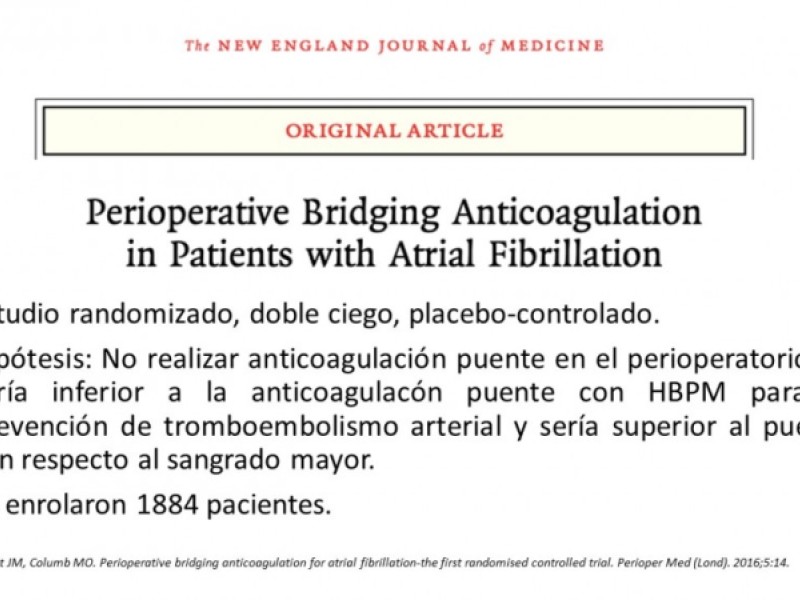 Diapositiva 6 de ¿ Cuándo suspender la anticoagulación oral para una cirugía ?